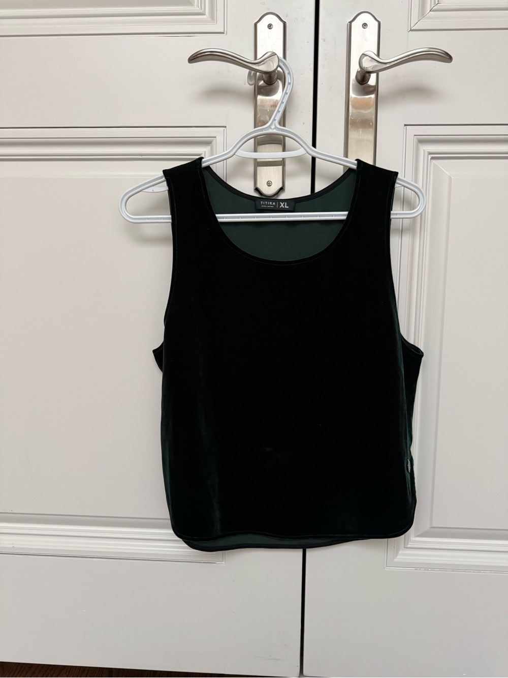 New Titika Marble Green Velvet Tank Top